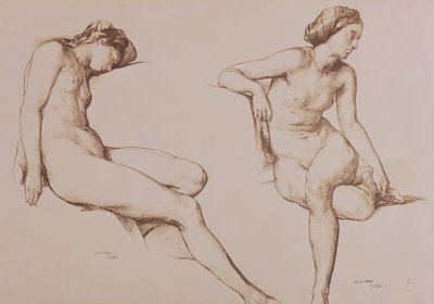 Sepia Drawing of Nude Woman, c.1860 by William Mulready